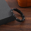 Men's Hand-woven Natural Tigereye Leather Beaded Bracelet - Volcanic Rock Beads