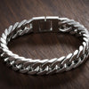 Titanium Steel Double Buckle Bracelet For Men - Silver