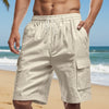 Men's Full Size Drawstring Shorts with Cargo Pockets Plus Size - Khaki