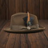 Wool Felt Fedora Hat Classic Roma Stingy - Chocolate Wool