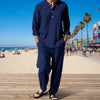 BreezeFit Men's Summer Suit: Vibrant, Durable, Fast Ship - Navy Blue