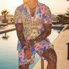 Trendy men two piece Beach set - Pink