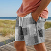 Trendy Plaid Board Shorts with 3D Print - DK2024XQ394