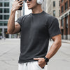Men's Full Size Breathable Short Sleeve T-Shirt Plus Size - Dark Gray