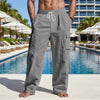 Men's Full Size Drawstring Pants with Pockets Plus Size - Dark Gray