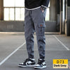 Men's Loose All-match Multi-pocket Wear-resistant Solid Color Ankle Banded Cargo Pants - Gray