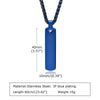Stainless Steel Three-dimensional Rectangular Geometric Necklace For Men - Blue