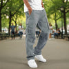 Men's Cargo Pants Trousers Drawstring Elastic Waist Multi Pocket - Gray