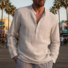Men's Casual Button Down Shirts Long Sleeve Tops - Khaki