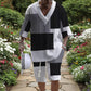 Casual Printing Suit Men's Summer Loose Short Sleeve T-shirt Shorts Set
