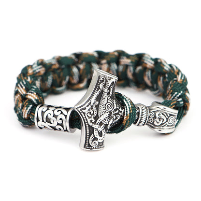 Stainless Steel Titanium Umbrella Rope Hand Braided Bracelet Men's Jewelry