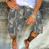 Men'S Spring And Summer New Shorts Skull Print Straight Beach Pants Men - Grey