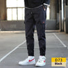 Men's Loose All-match Multi-pocket Wear-resistant Solid Color Ankle Banded Cargo Pants - Black
