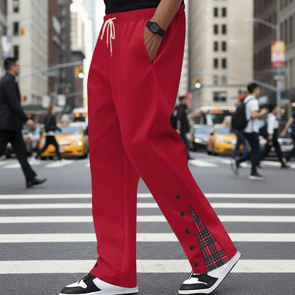 Contrast Color Drawstring No Fly Straight Track Sweatpants
