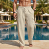 Men's Full Size Drawstring Pants with Pockets Plus Size - Beige