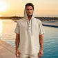 European And American Linen Short-sleeved Men's T-shirt Simple
