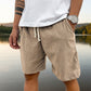 Men's Corduroy Shorts With Drawstring Fashion Casual Pockets Pants Summer