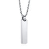 Stainless Steel Three-dimensional Rectangular Geometric Necklace For Men - Silvery