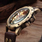 Men's Bronze Steampunk Watch - 44mm Automatic Skeleton Timepiece