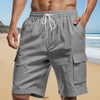 Men's Full Size Drawstring Shorts with Cargo Pockets Plus Size - Dark Gray
