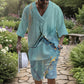 Casual Printing Suit Men's Summer Loose Short Sleeve T-shirt Shorts Set
