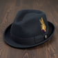 Wool Felt Fedora Hat Classic Roma Stingy