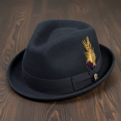 Wool Felt Fedora Hat Classic Roma Stingy
