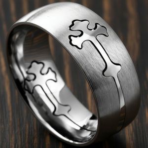 Silver Double Cross Band