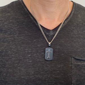 Black Shield Cross Necklace
