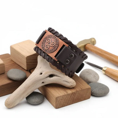 Vintage punk leather bracelet Geometric Toggle Clasp Fashion Jewelry