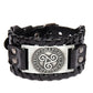 Vintage punk leather bracelet Geometric Toggle Clasp Fashion Jewelry