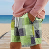 Trendy Plaid Board Shorts with 3D Print - DK2024XQ392