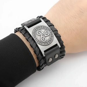 Vintage punk leather bracelet Geometric Toggle Clasp Fashion Jewelry