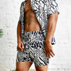 Trendy men two piece Beach set - Black