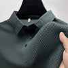 Men's Ice Silk Mesh Polo Shirt - Light Green
