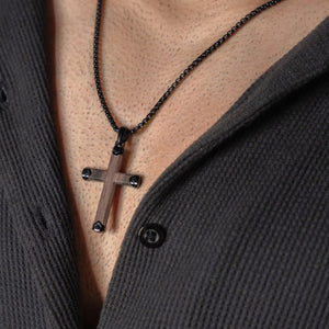 Ebony Wood Cross Pendant (Black)