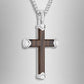 Ebony Wood Cross Pendant (Silver)