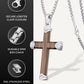 Ebony Wood Cross Pendant (Silver)