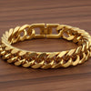 Titanium Steel Double Buckle Bracelet For Men - Gold