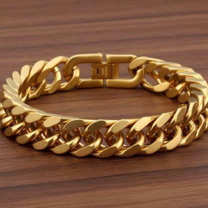 Titanium Steel Double Buckle Bracelet For Men