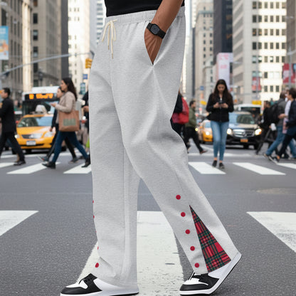 Contrast Color Drawstring No Fly Straight Track Sweatpants