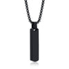 Stainless Steel Three-dimensional Rectangular Geometric Necklace For Men - Black