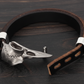 Vikings Raven Skull Leather Bracelet