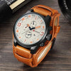 Classic Gents Leather Watch - Brown White