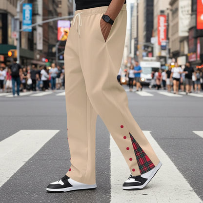 Contrast Color Drawstring No Fly Straight Track Sweatpants