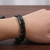 Men's Hand-woven Natural Tigereye Leather Beaded Bracelet - Yellow Tiger Eyes Beads