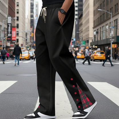 Contrast Color Drawstring No Fly Straight Track Sweatpants