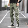 Men's Loose All-match Multi-pocket Wear-resistant Solid Color Ankle Banded Cargo Pants - Army Green
