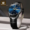 Elegant Leather Timepiece - Black / blue
