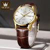 Elegant Leather Timepiece - Brown / white